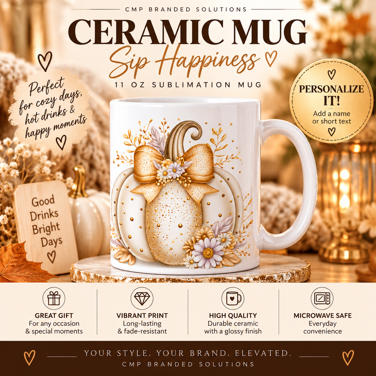 Personalized Sublimation Mug | 11 oz & 15 oz Ceramic Mug