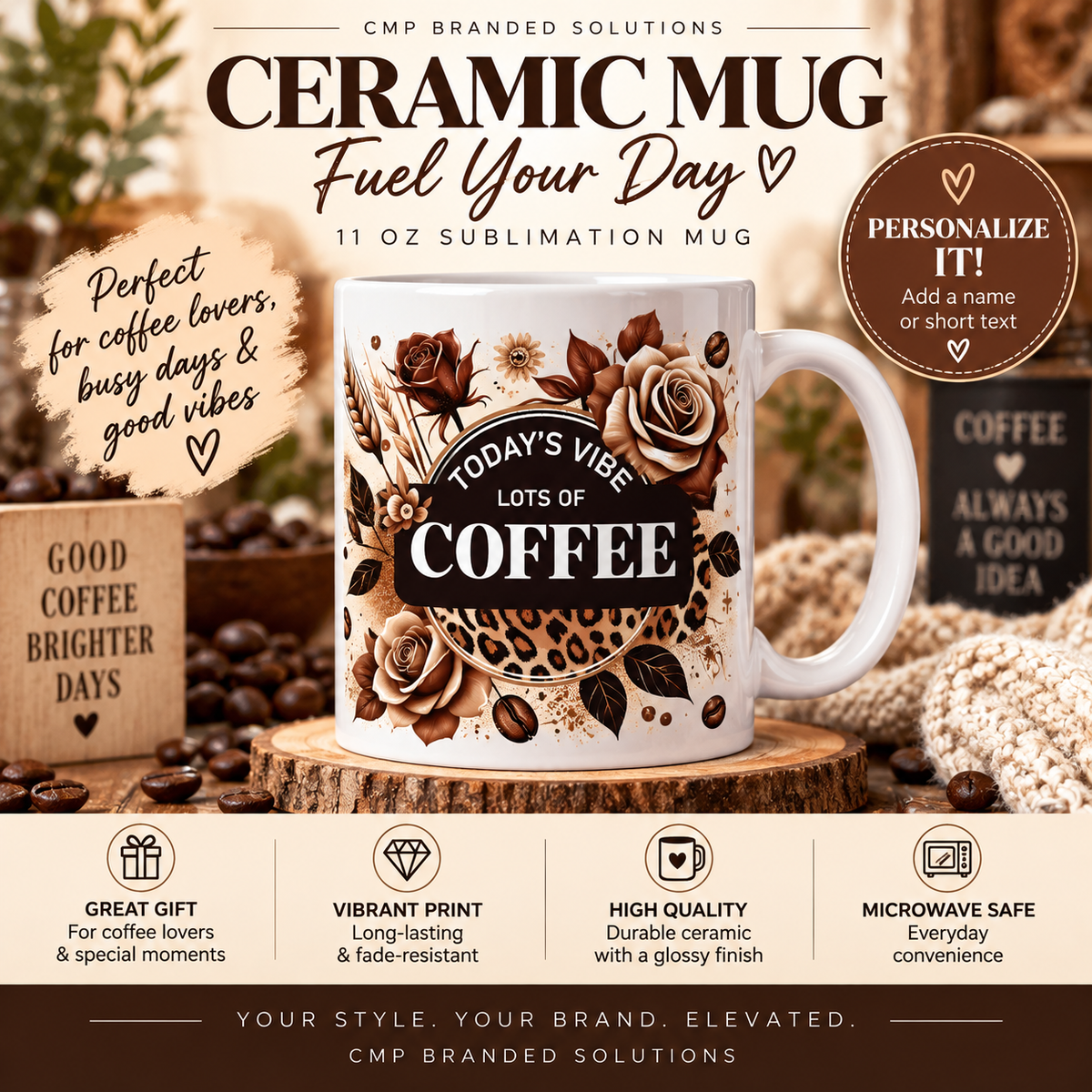 Personalized Sublimation Mug | 11 oz & 15 oz Ceramic Mug
