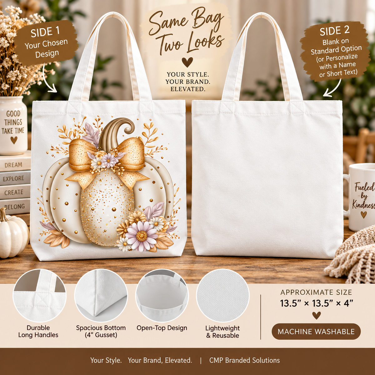 Personalized Sublimation Tote Bag | Reusable Polyester Shopping Bag