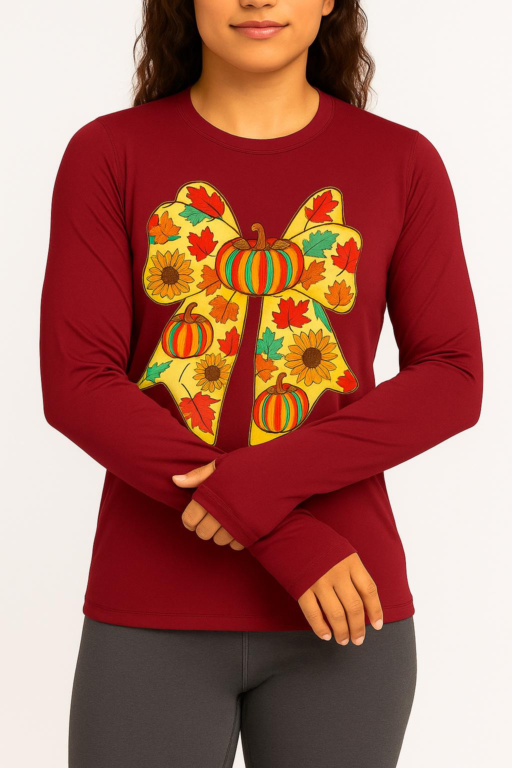 Fall Pumpkin Graphic Long-Sleeve Shirt
