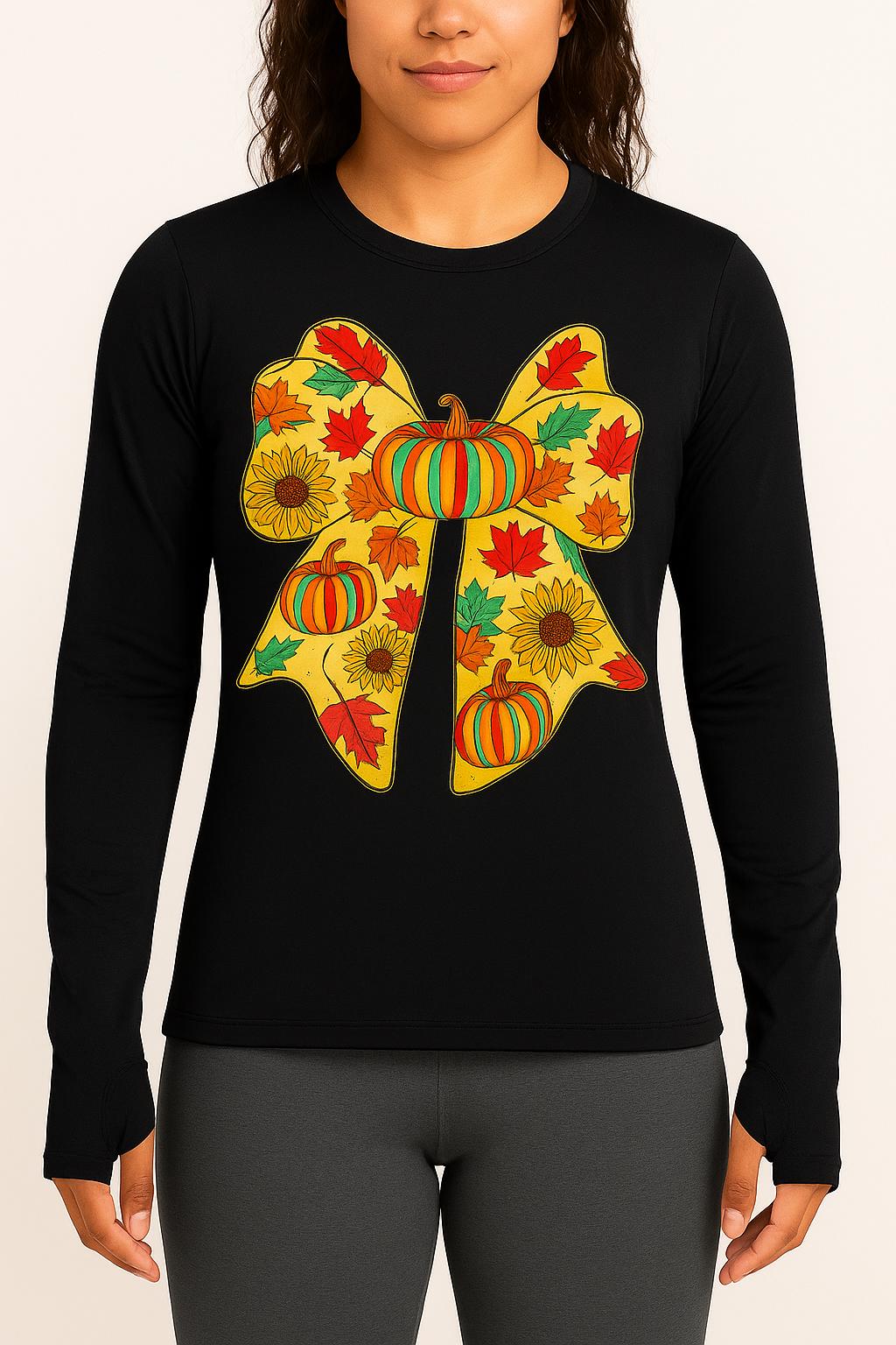 Fall Pumpkin Graphic Long-Sleeve Shirt