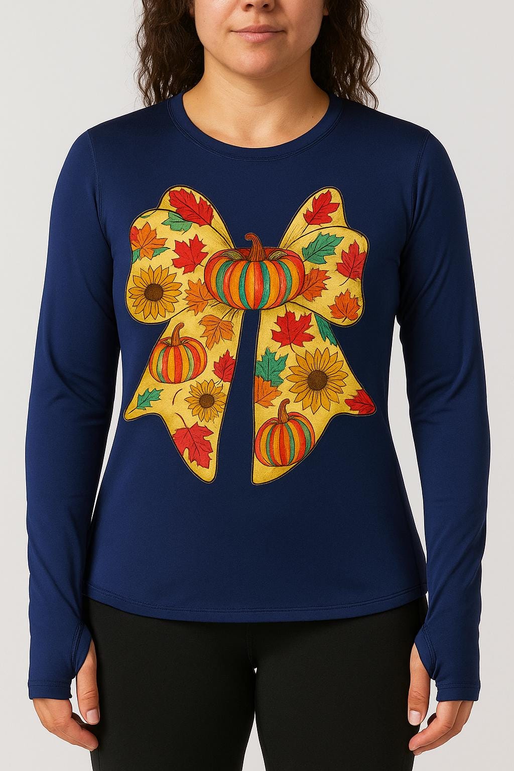 Fall Pumpkin Graphic Long-Sleeve Shirt