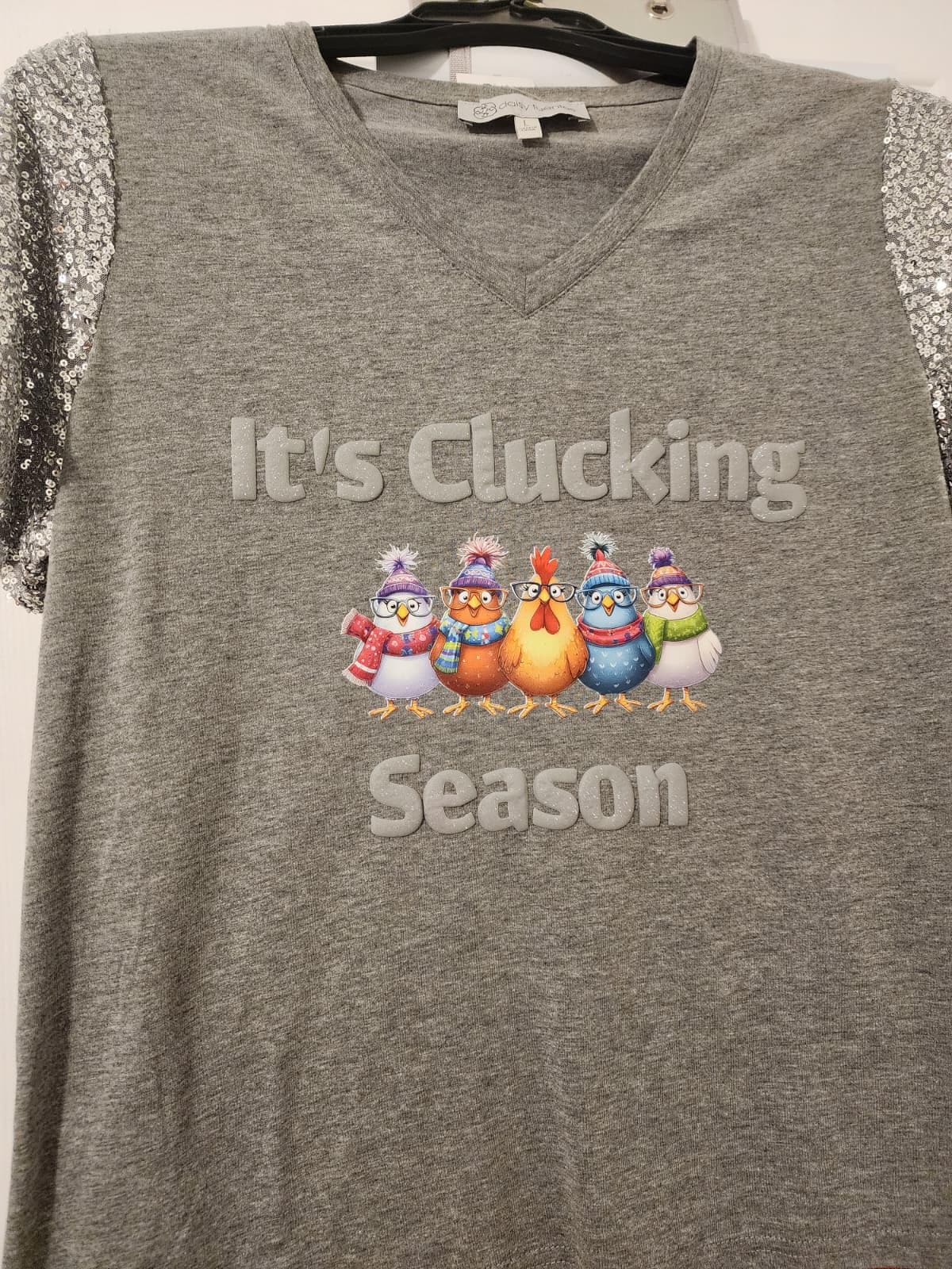 It's Clucking Season Winter Chicken Shirt