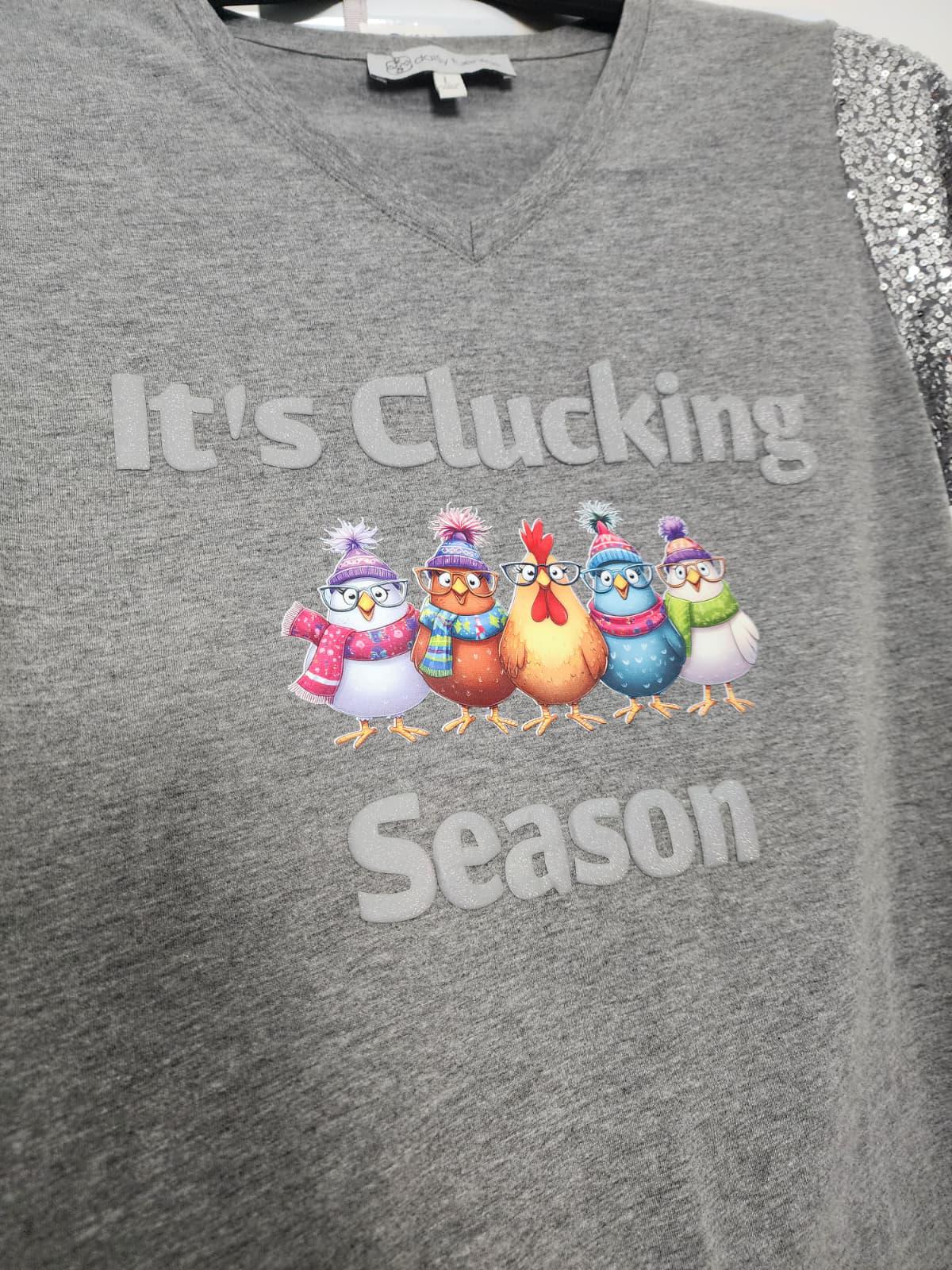 It's Clucking Season Winter Chicken Shirt