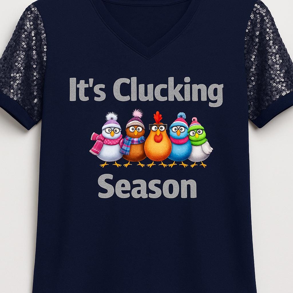 It's Clucking Season Winter Chicken Shirt